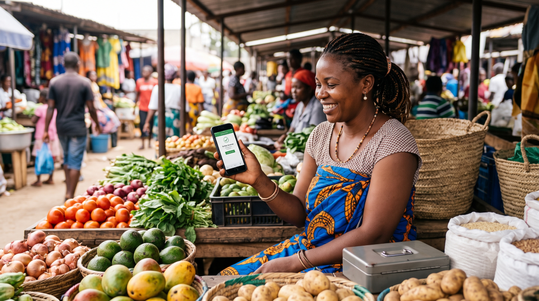 Woman using tech